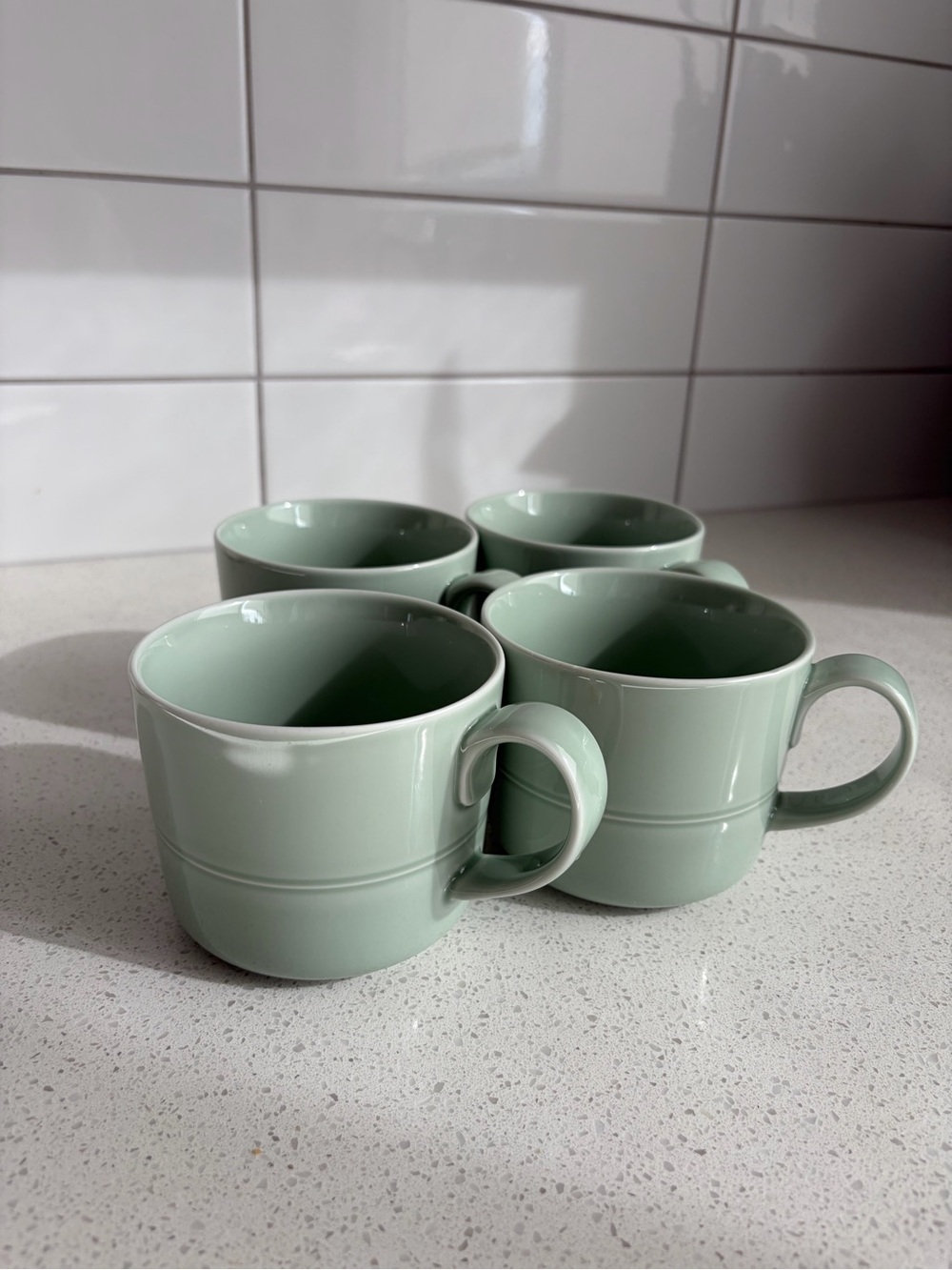 Crate & Barrel Aaron Probyn Sage Green Mugs Set of 4
